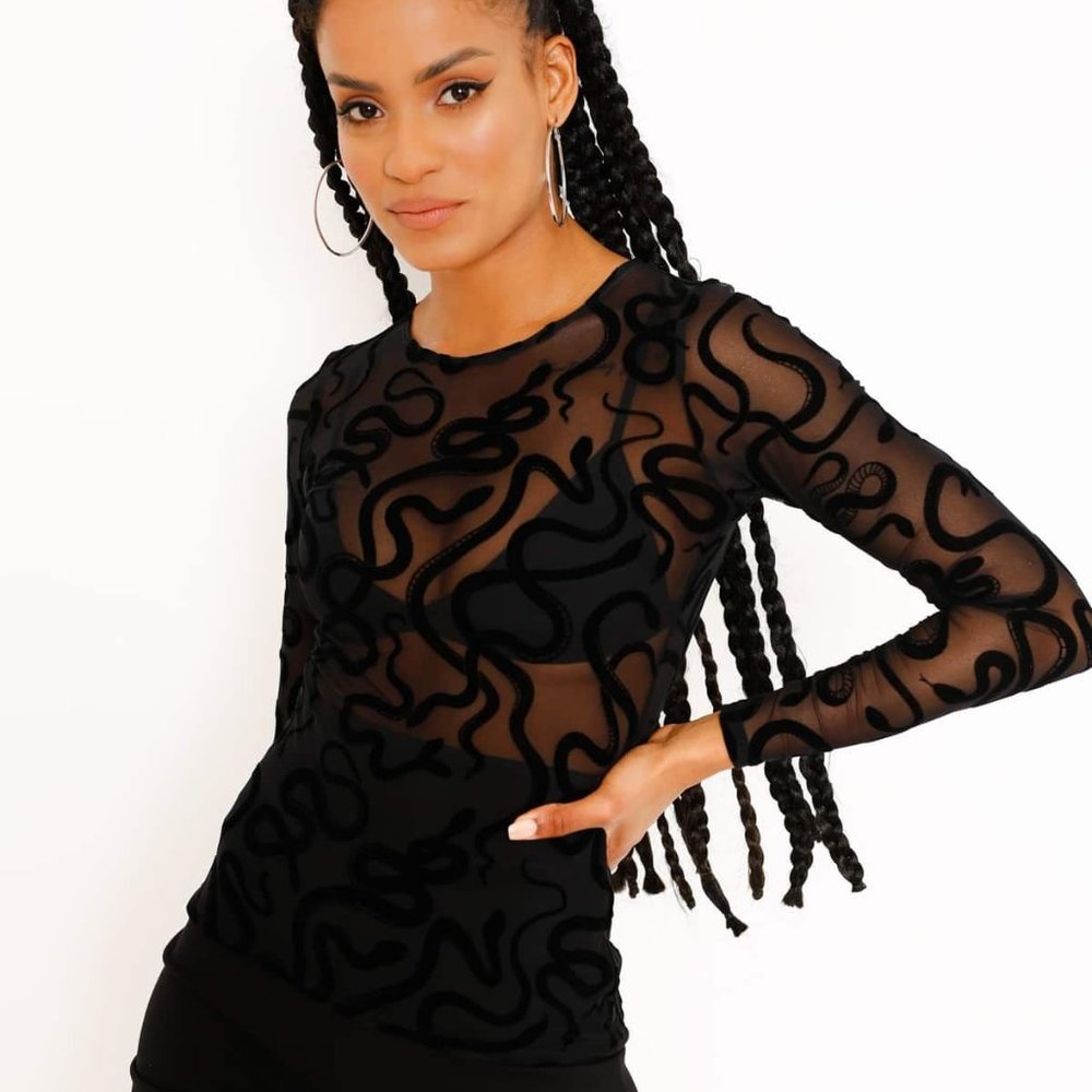 NEST OF SNAKES LONG SLEEVE TOP - ISO